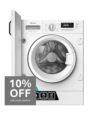 Hisense 3 Series WF3M841BWI Integrated 8kg Washing Machine 1400 rpm White