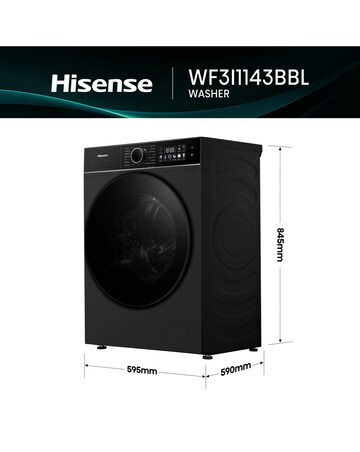 Hisense 3i 11kg 1400rpm KitchenFit Washing Machine Black