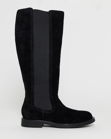 Laura Leather Knee High Chelsea Boots - Wide Fit (E) & Curvy Calf