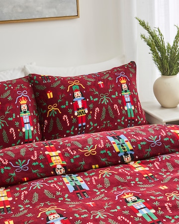 Festive Nutcracker Fleece Duvet Cover Set