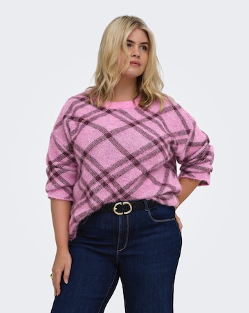 ONLY CHECK PATTERN KNITTED JUMPER