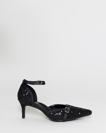 Lilith Sequin Two Part Pointed Heels - Extra Wide Fit (EEE)