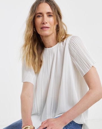 Pleated Short Sleeve Top