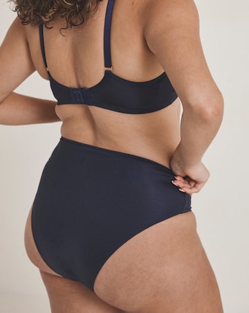 Pretty Secrets Contrast Embroidery Brief Knickers Navy