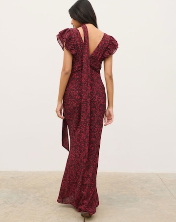 Pretty Lavish Andi V-Neck Frill Leopard Print Maxi Dress