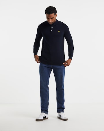 Lyle & Scott Cotton Merino Knitted Polo - Navy