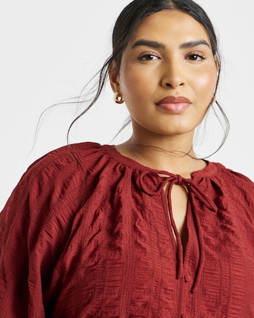 Simply Be Rust Textured Fabric Long Sleeve Top