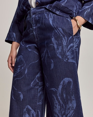 Julipa Printed Denim Cropped Trousers