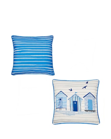 Fusion Beach Huts Outdoor Filled Cushion