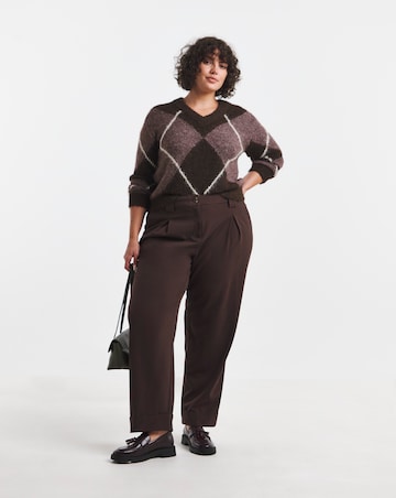 Vila Tolise V-Neck Check Knit Jumper