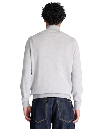 Timberland Williams River Cotton Quarter Zip Sweater - Oatmeal