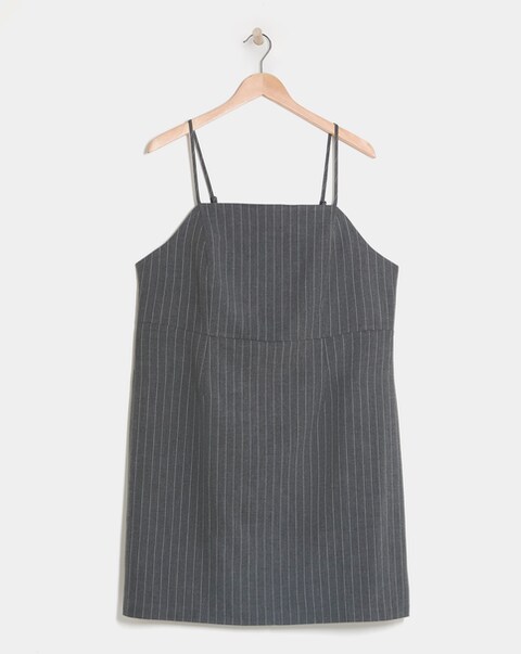 Pinstripe Tailored Pinafore Dress