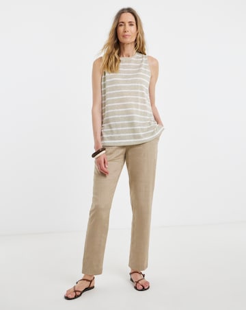 Truffle Linen Mix Tapered Trousers