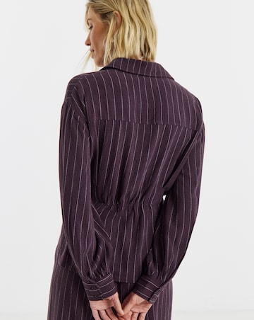 Plum Pinstripe Corset Co-Ord Shirt