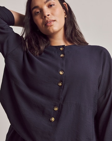 Julipa Navy Pop Over Blouse