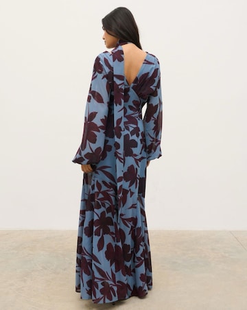 Pretty Lavish Petula Batwing Scarf Floral Print Maxi Dress