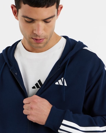 adidas 3 Stripes Full Zip Fleece Hoodie