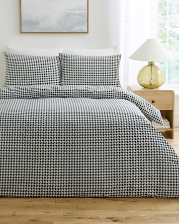 Houndstooth Cotton Blend Duvet Cover Set
