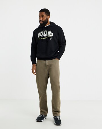 Jack & Jones Graphic Logo Hoodie - Black