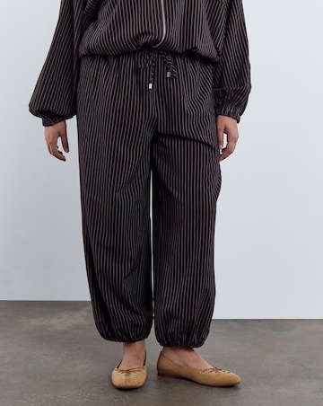 Simply Be Chocolate Pinstripe Balloon Trouser Co-ord