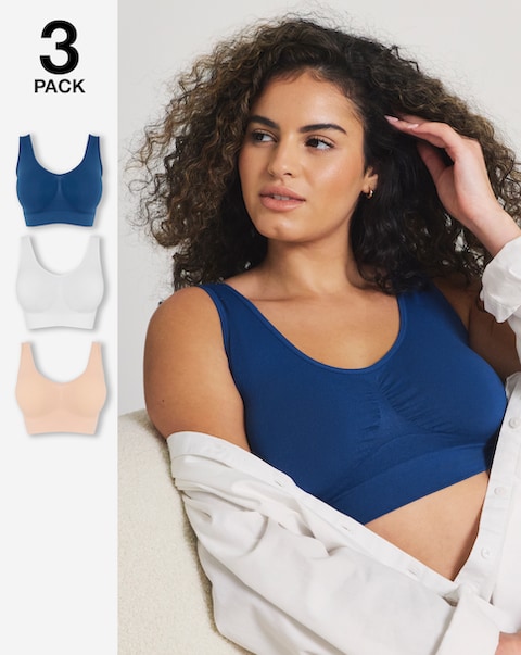 Pretty Secrets (3 Pack) Comfort Tops Navy/Blush/White