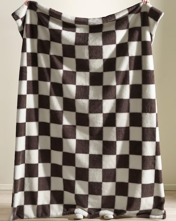 Catherine Lansfield Cosy Soft Checkerboard Throw