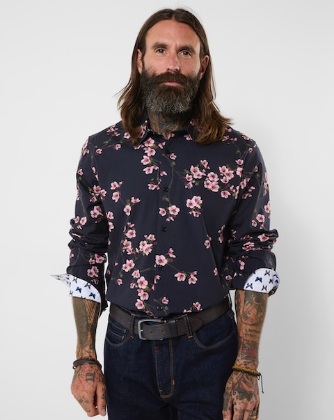 Joe Browns Oriental Bloom Print Shirt - Black