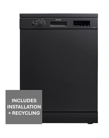 Abode A60DW00E1B 12 Place Settings Dishwasher Black + Install