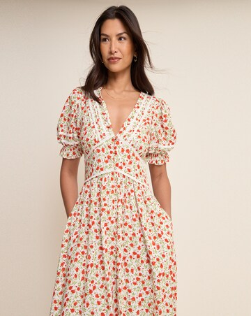 NOBODY'S CHILD PETITE SAFFY MIDI DRESS