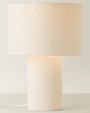 ValueLights Ash Natural Boucle Table Lamp