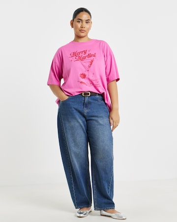 Simply Be Pink Merry Martini T-Shirt