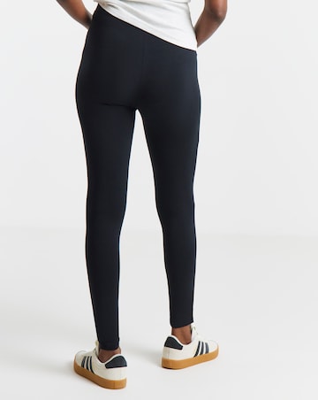 2 Pack Black Cotton Rich High Waisted Leggings