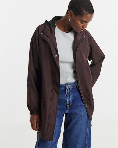 Chocolate Fishtail Lightweight Raincoat