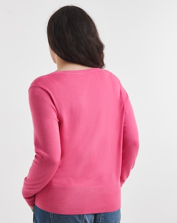 Fine Gague Scallop Edge Cardigan