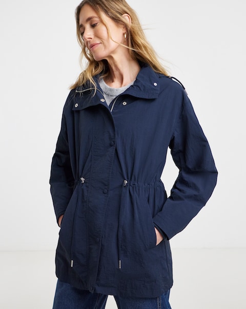 Navy Hooded Parka Jacket