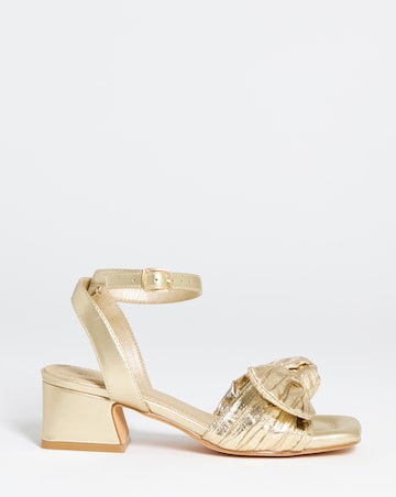 May Side Bow Low Block Heel Sandals - Extra Wide Fit (EEE)