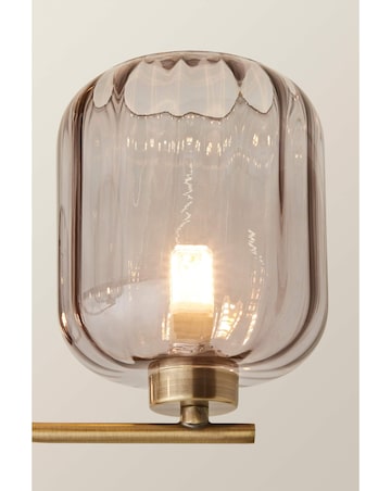 ValueLights Amelie Gold 3 Arm Ceiling Light with Smoked Ribbed Glass