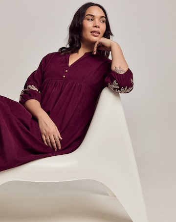 Julipa Embroidered Cord Midi Dress