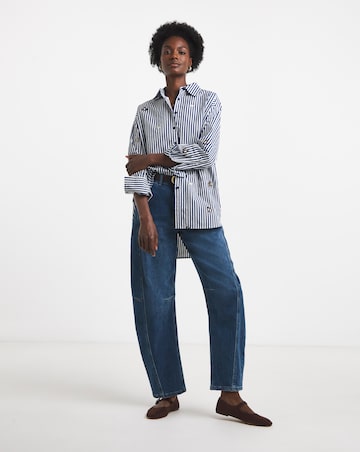 Embroidered Motif Stripe Shirt
