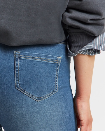 Mid Wash Stretch Skinny Pull On Jeggings