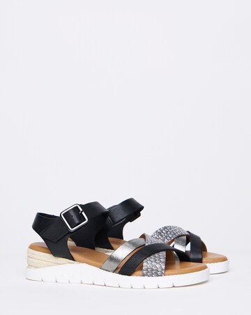 Sinead Leather Crossover Sandal Wide E Fit