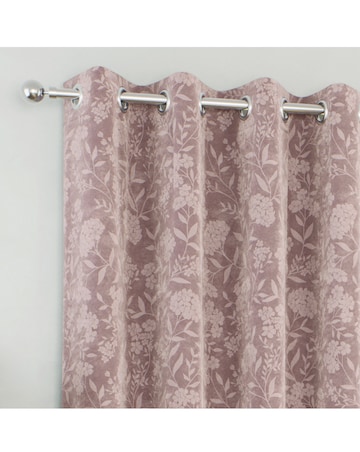 Cuba Floral Print Eyelet Curtain