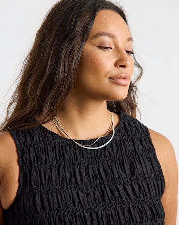 Simply Be Black Shirred Sleeveless Top
