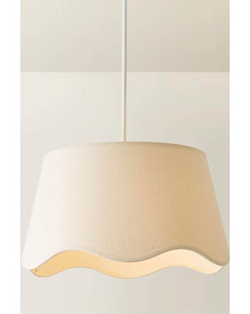 ValueLights Mabel Large Scalloped Bottom Natural Linen Shade 45cm