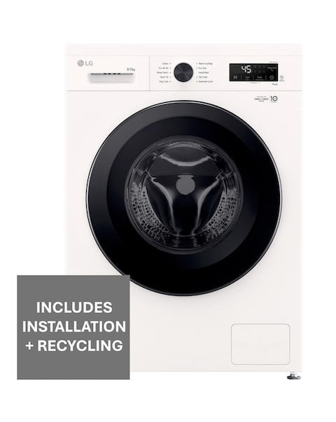 LG X10 W4X1085NWK 8kg/5kg 1400 Spin Washer Dryer - White + Install