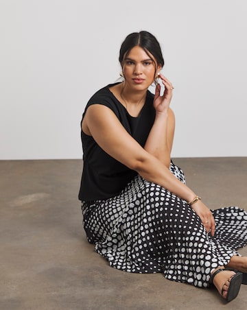 Joanna Hope Chiffon Skirt Jersey Dress