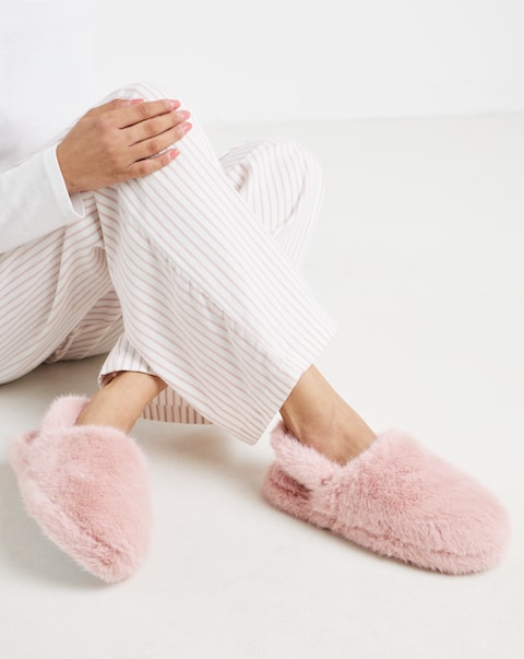 New In - Fluffy Slingback Slipper Extra Wide