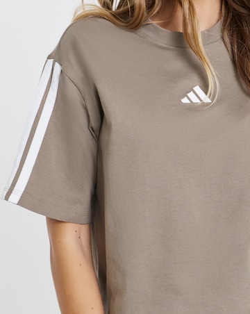 adidas 3 Stripe Single Jersey Boyfriend T-Shirt