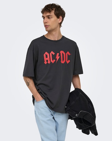Only & Sons ACDC Relaxed Fit T-Shirt - Black