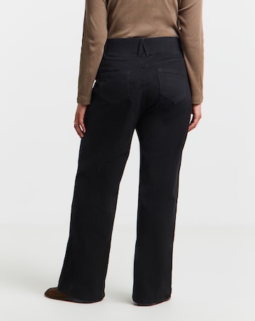 Black Stretch Wide Leg Pull On Jeggings